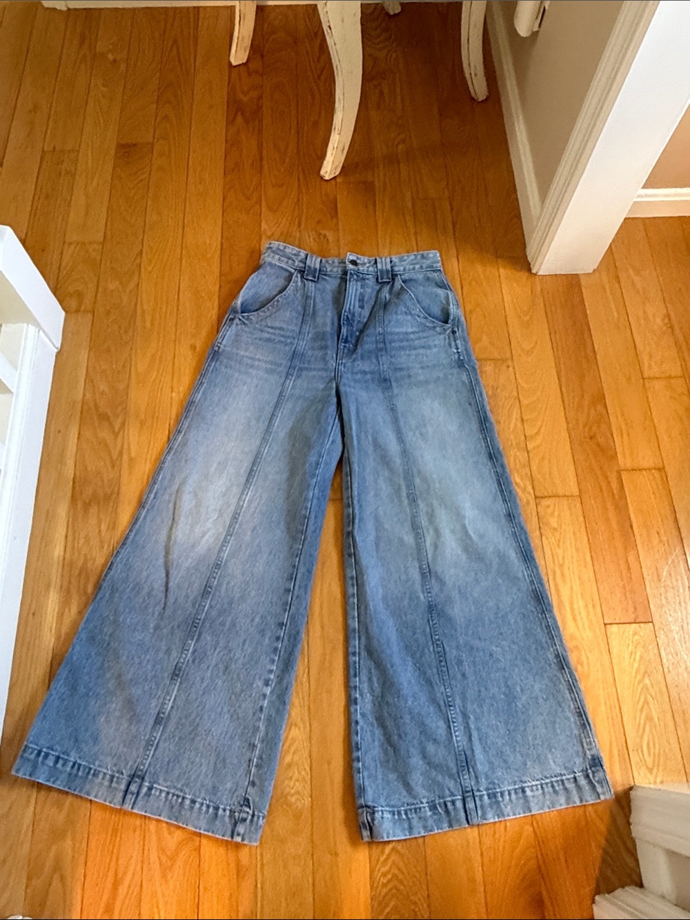 Khaite Light Blue Wide-Leg High-Rise Jeans